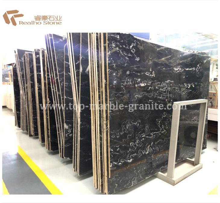 Arctic Night Black Quartzite Slab