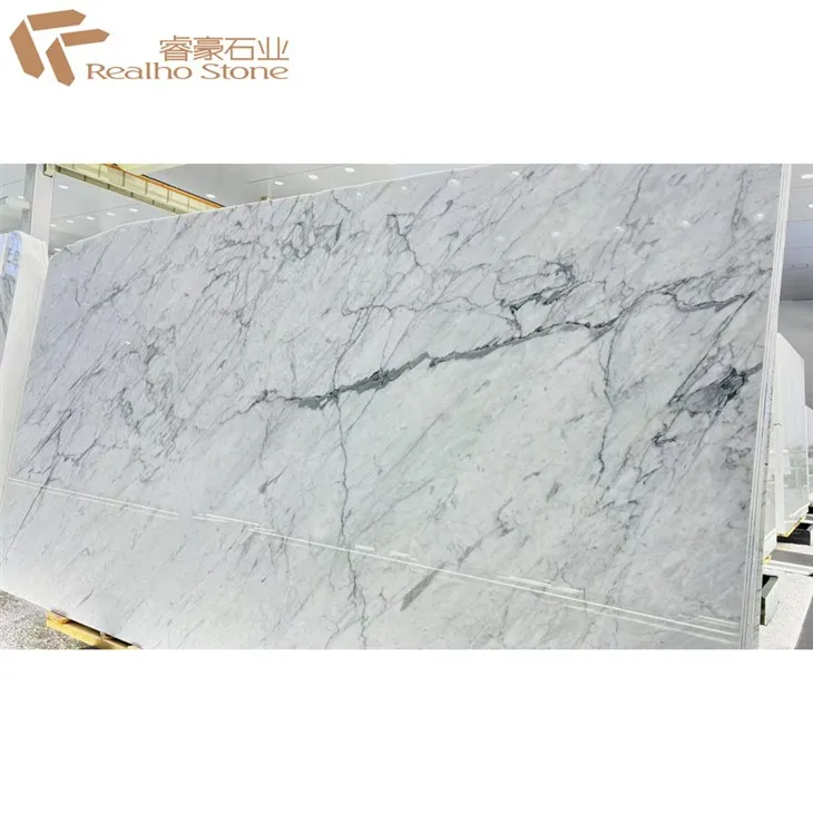 Statuario Marble--Luxury White Natural Stone Slab For Countertop Benchtop Vanity Top Wallcladding suppliers