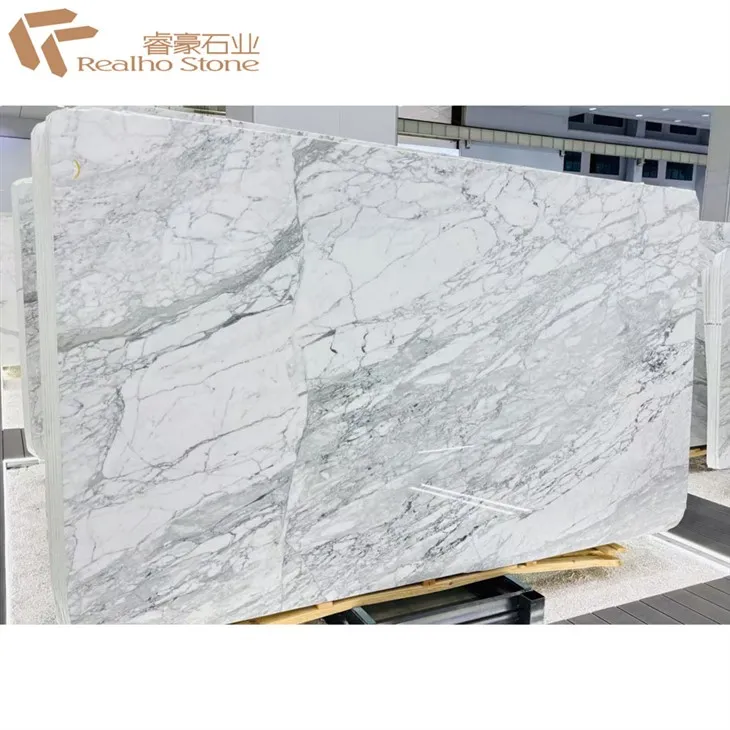 Statuario Marble--Luxury White Natural Stone Slab For Countertop Benchtop Vanity Top Wallcladding factory